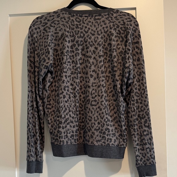 Lucky Brand Black and Gray Leopard Print Sweatshirt - Picture 3 of 4